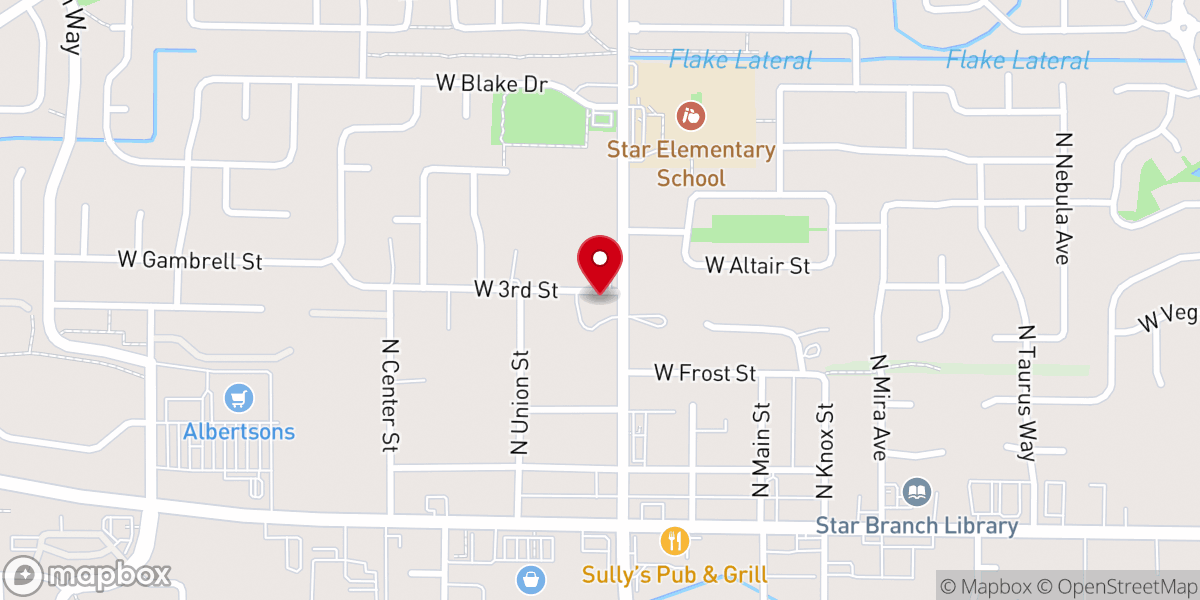Map showing location of Star Friends Community Center