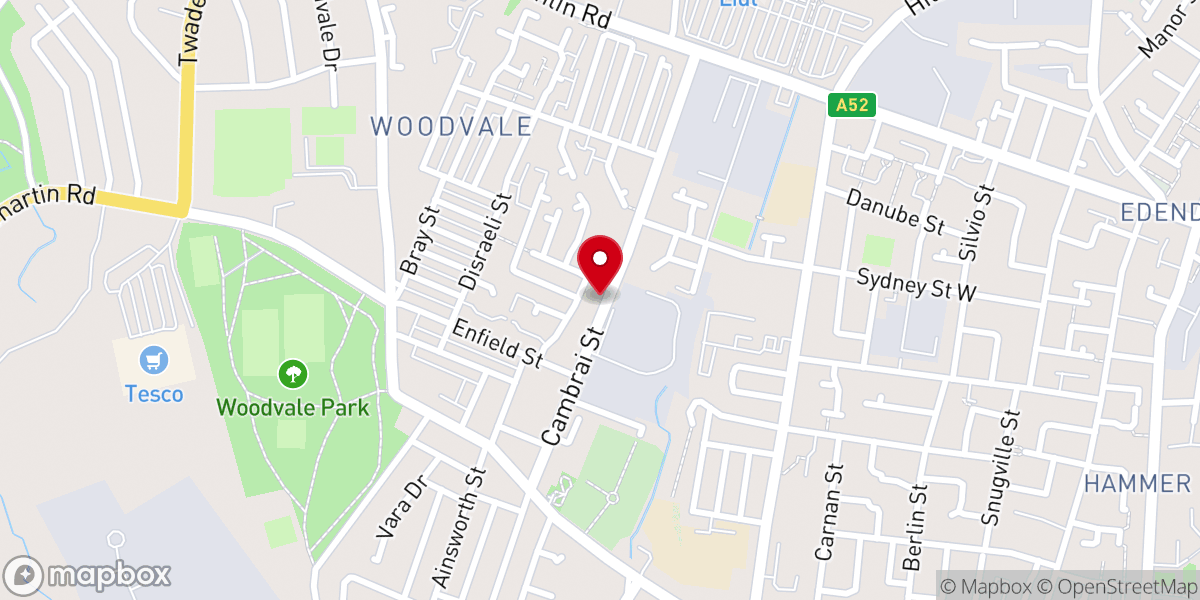 Map showing location of Welcome Evangelical Church