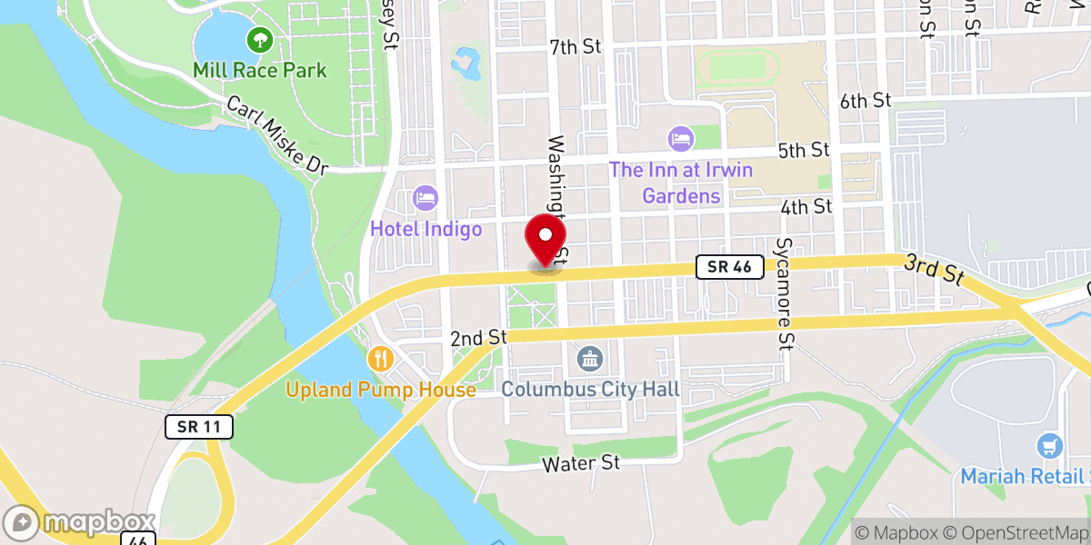 Map showing location of Columbus Indiana Area Emmaus Community Inc