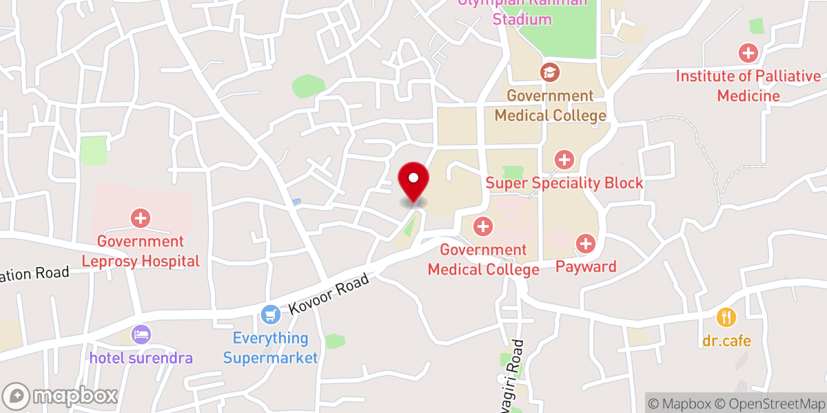 Map showing location of Krupalayam Calicut