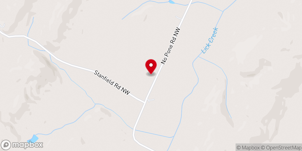 Map showing location of Standfield Baptist Church