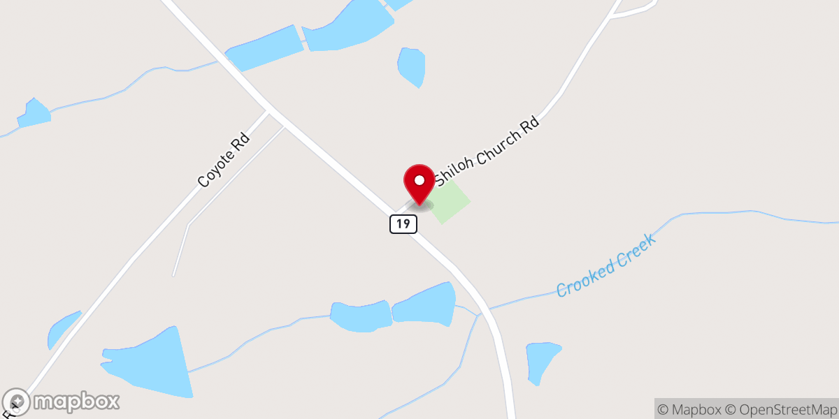Map showing location of Shiloh Methodist Church