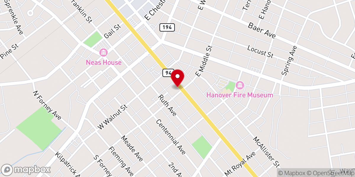 Map showing location of New Hope Ministries Hanover Center