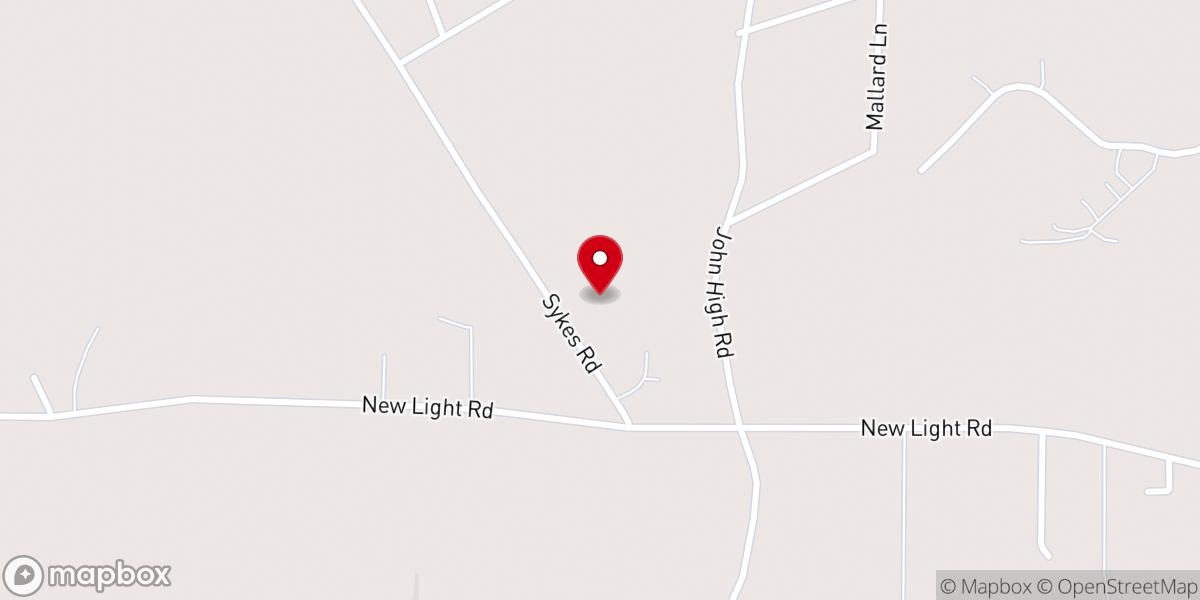 Map showing location of Union Hill Baptist Church