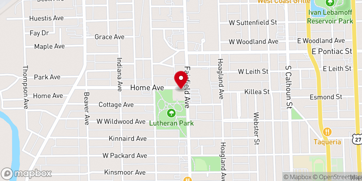 Map showing location of Lutheran Health Foundation of Indiana Inc