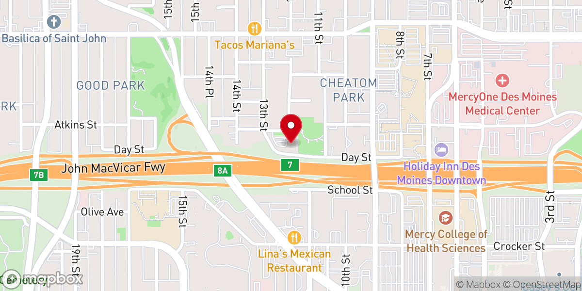 Map showing location of St Paul AME Church Des Moines