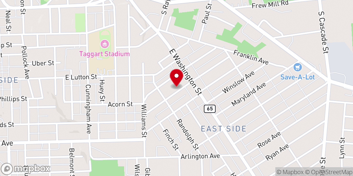 Map showing location of Keystone Baptist Church