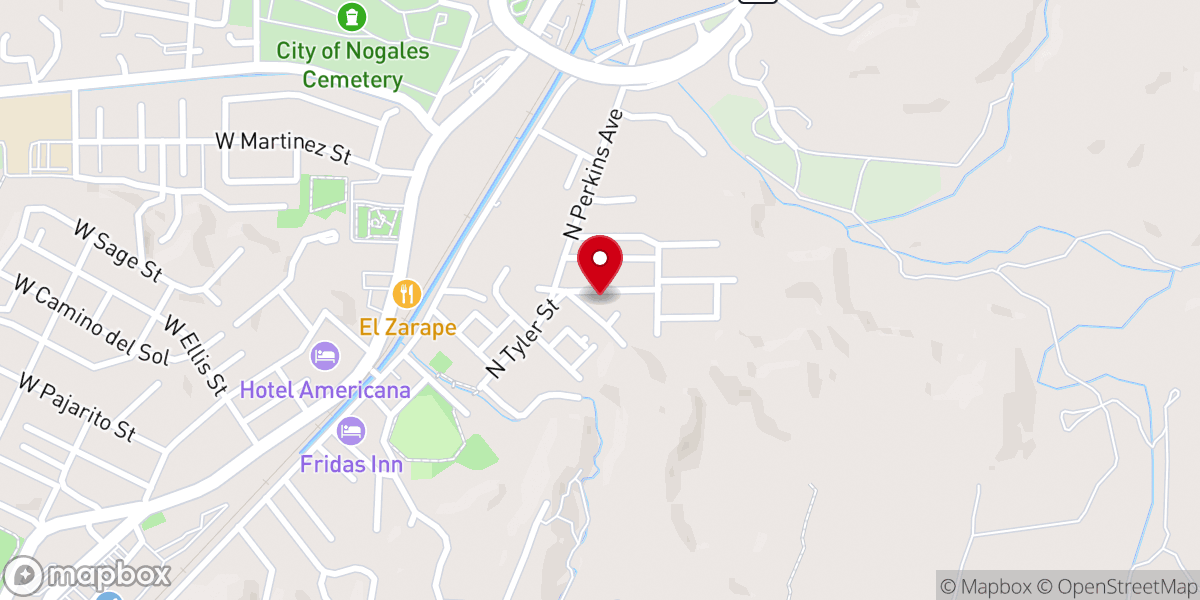 Map showing location of Nogales Temple Sinai