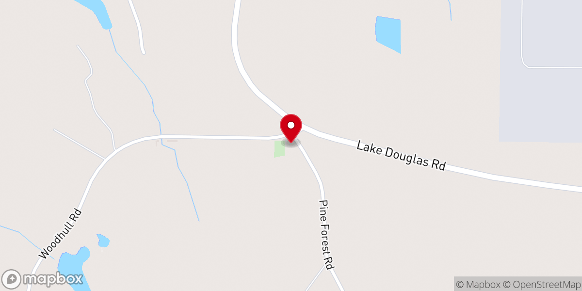 Map showing location of Pine Forest Baptist Church