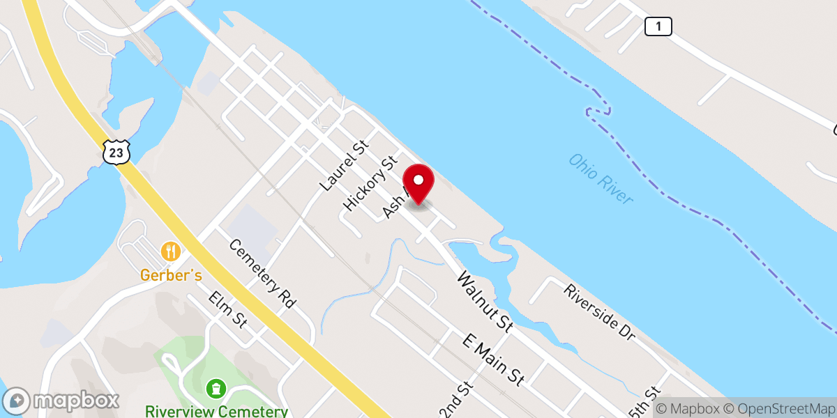 Map showing location of Greenup Christian Church