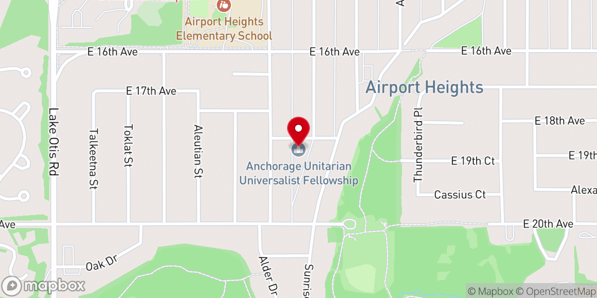 Map showing location of Anchorage Unitarian Universalist Fellowship