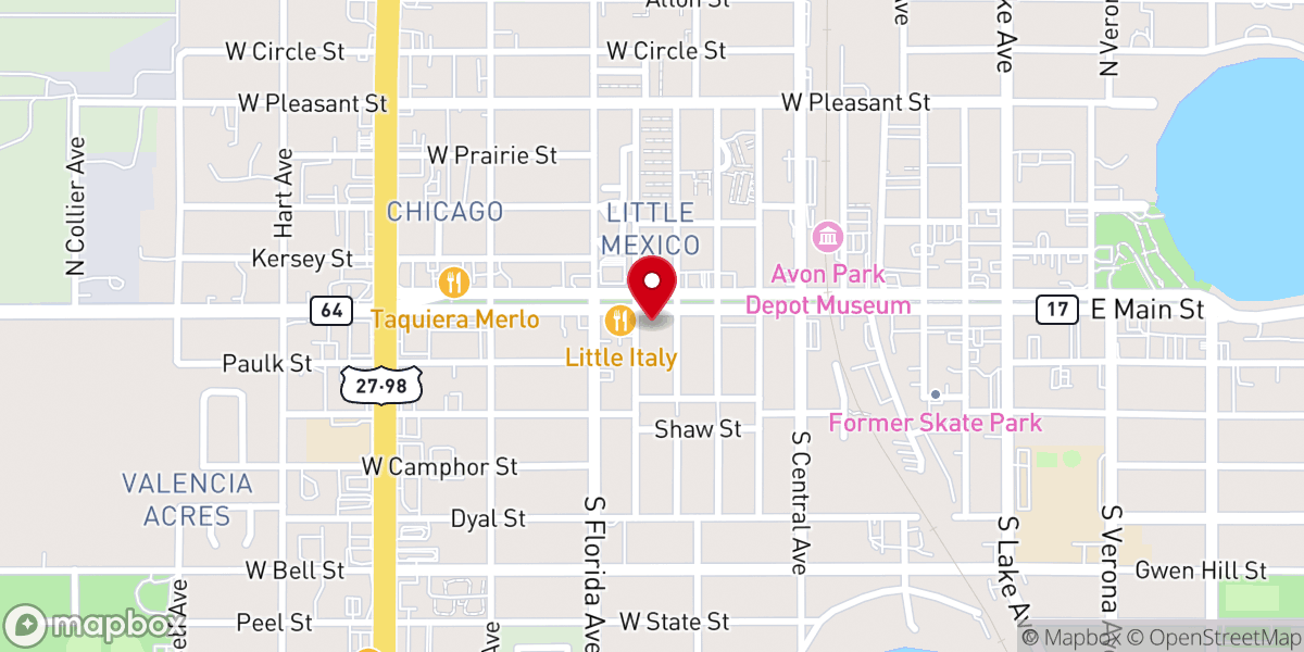 Map showing location of Avon Park Church of the Nazarene