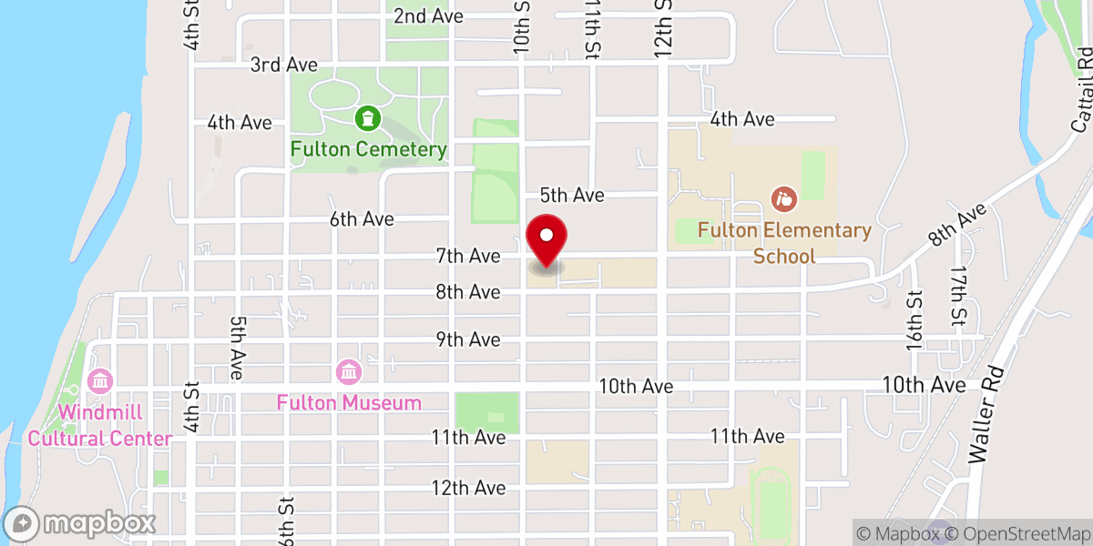 Map showing location of Unity Christian Elementary School
