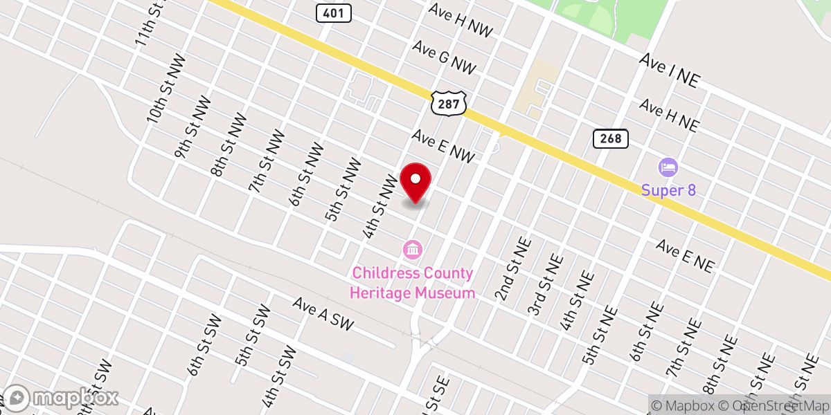 Map showing location of First Baptist Church