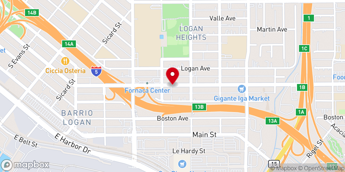 Map showing location of Phillips Temple Christian Methodist Episcopal Church