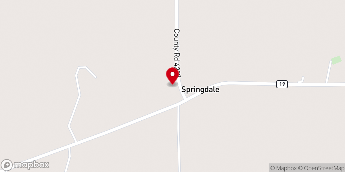 Map showing location of Springdale Baptist Church
