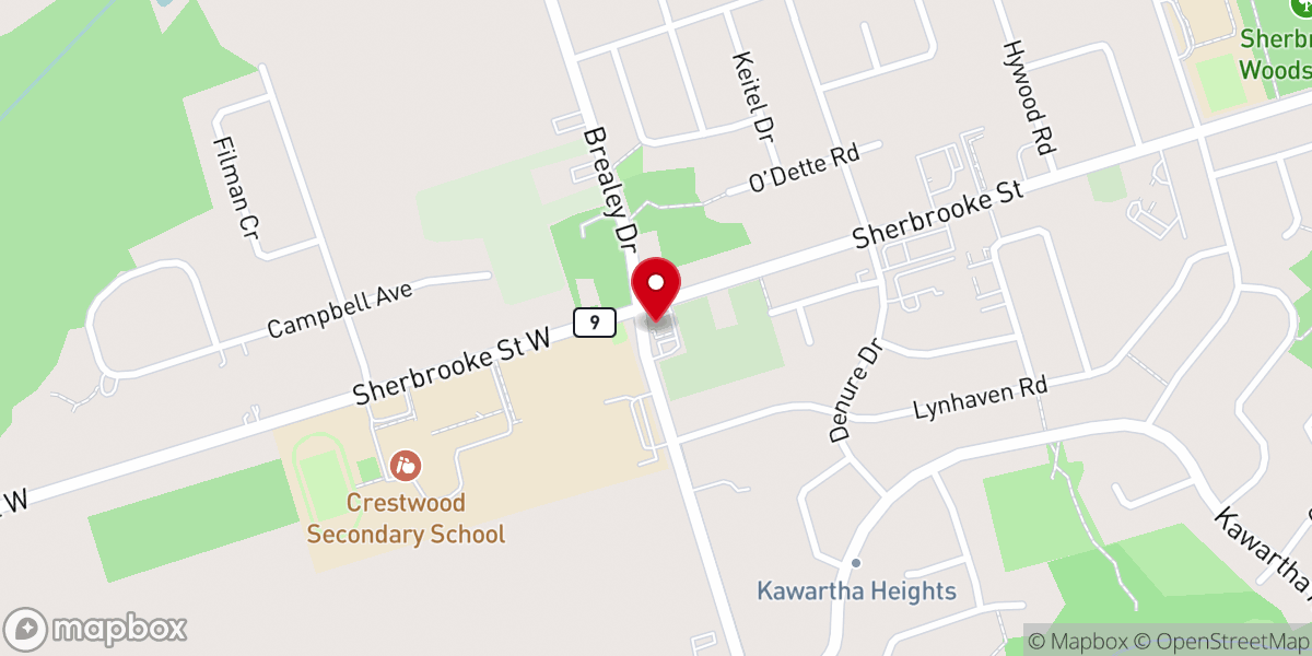 Map showing location of Shrine Club (Kawartha)