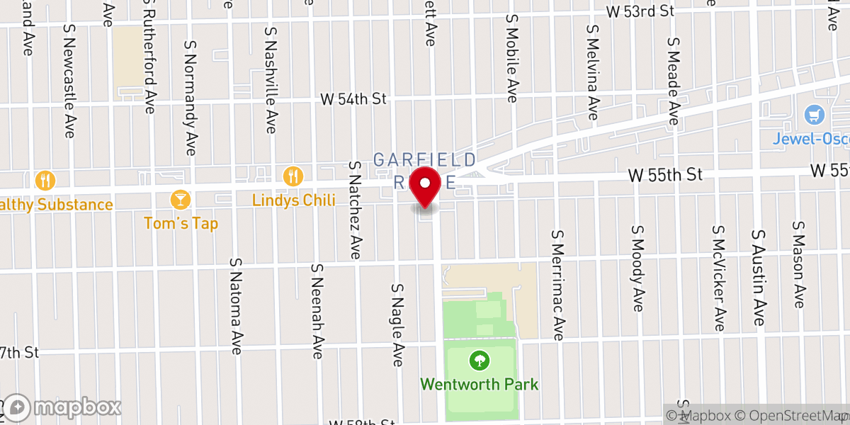 Map showing location of Garfield Ridge Baptist Church
