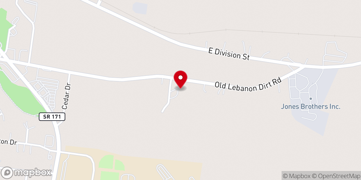 Map showing location of Bakers Grove Baptist Church