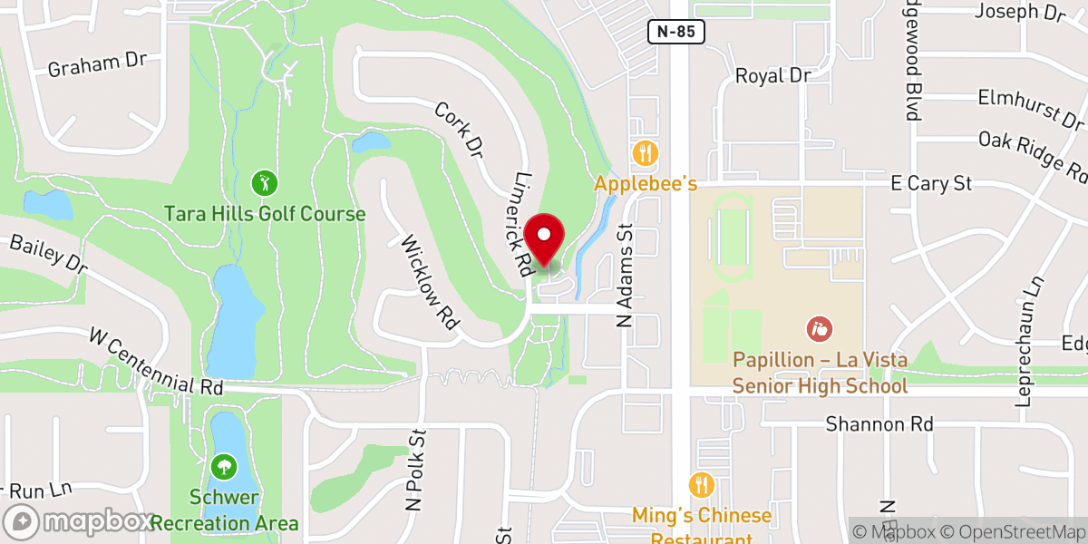 Map showing location of Lamb of God Lutheran Church
