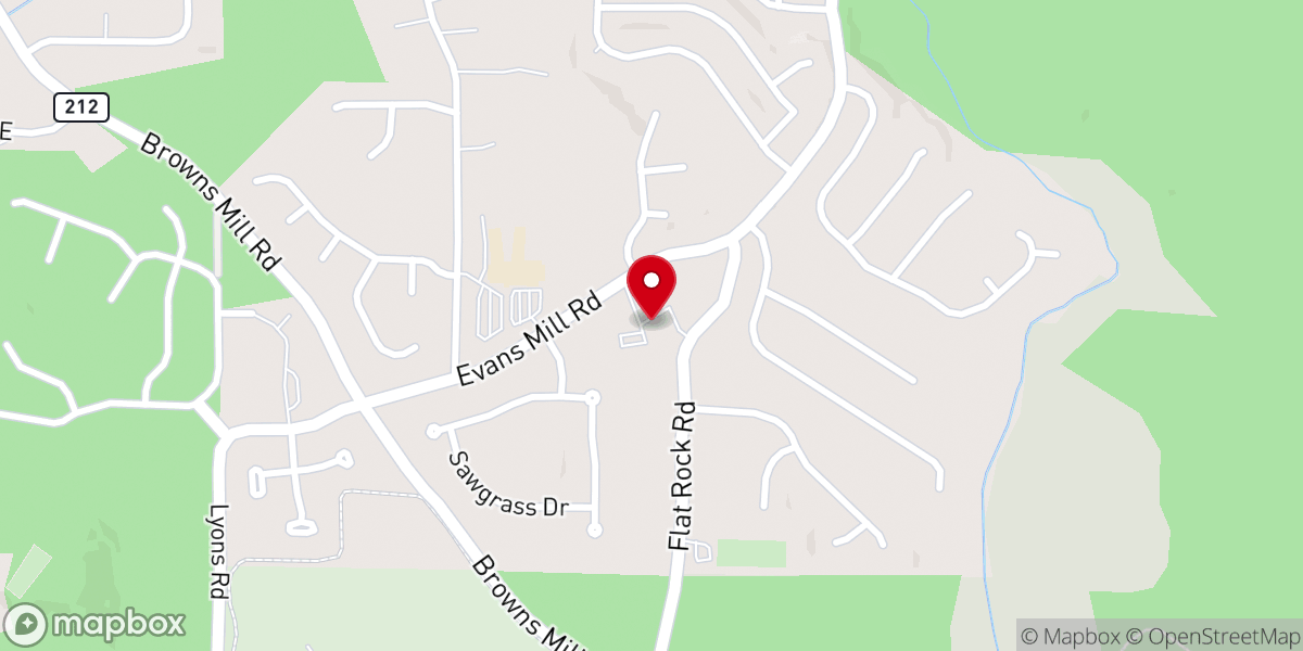 Map showing location of The Historical Flat Rock Community Church