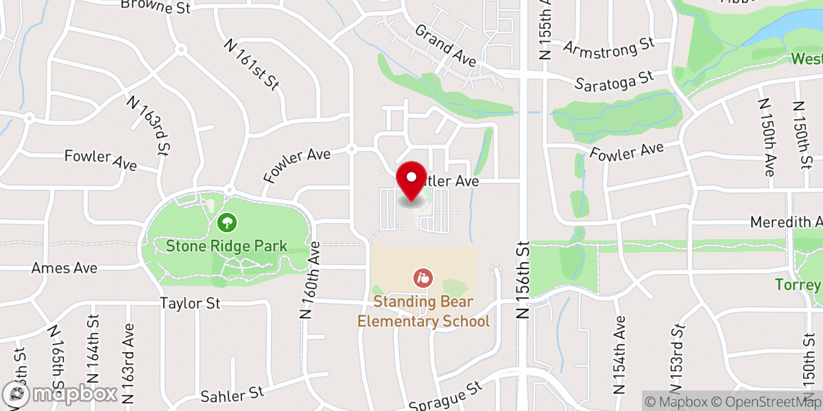 Map showing location of Stone Bridge Christian Church