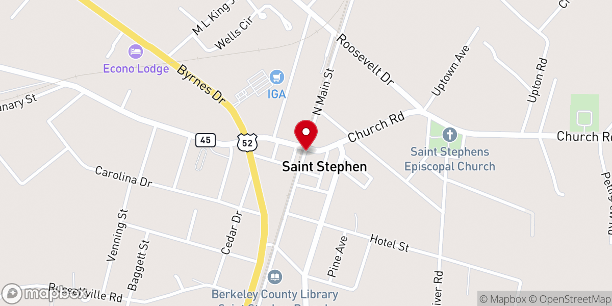 Map showing location of Tabernacle of Prayer Church