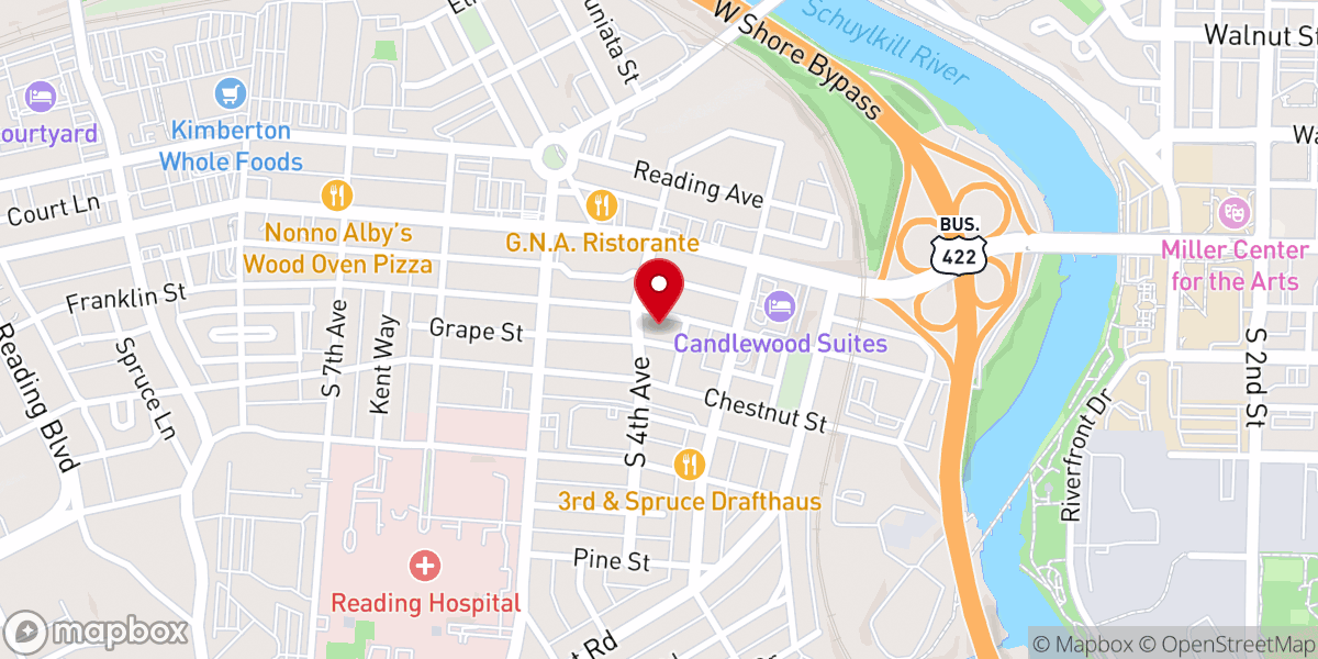 Map showing location of Bethany Lutheran Church