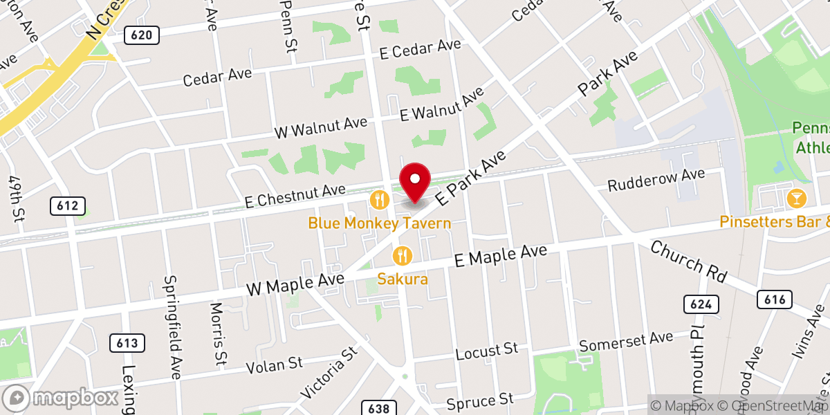 Map showing location of King of Kings Community Church of Pennsauken NJ of the Christian And
