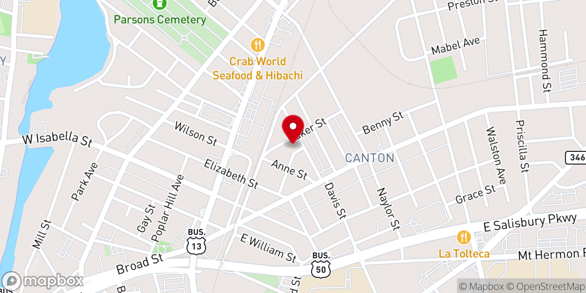 Map showing location of Christian Shelter Inc