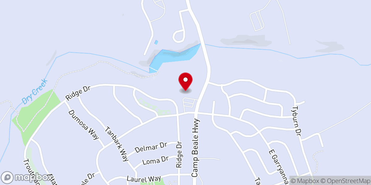 Map showing location of Beale AFB Chapel