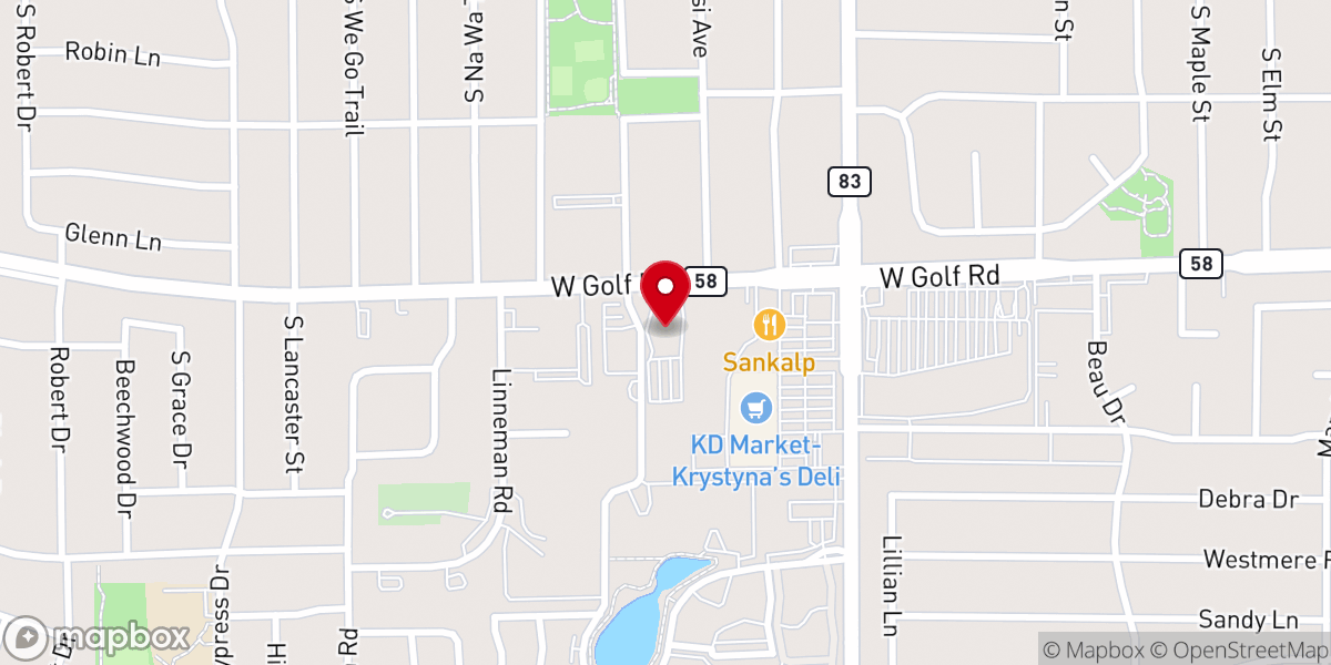 Map showing location of Redemption Bible Church: Mount Prospect