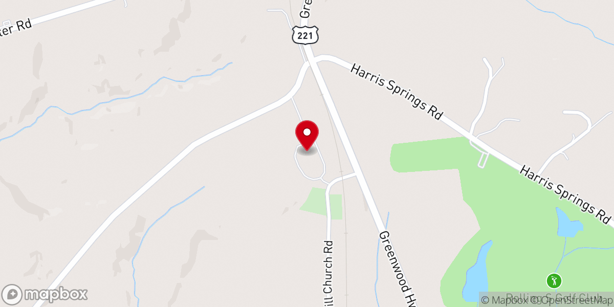 Map showing location of Laurel Hill Baptist Church