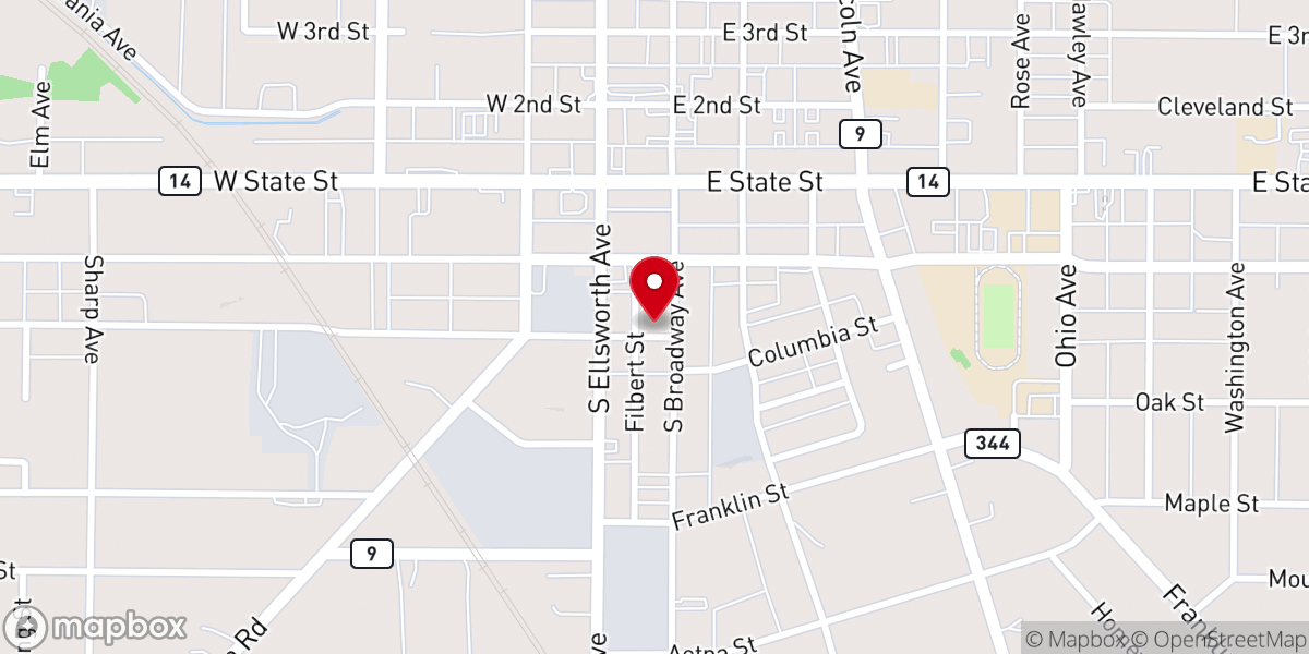Map showing location of Emmanuel Lutheran Church