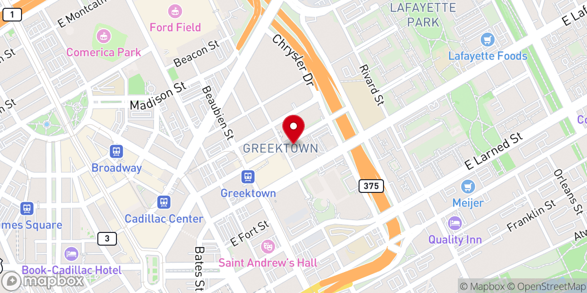 Map showing location of Old St. Mary's Catholic Church