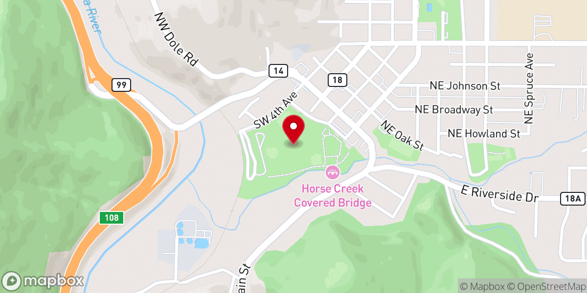 Map showing location of Myrtle Creek Summer Festival