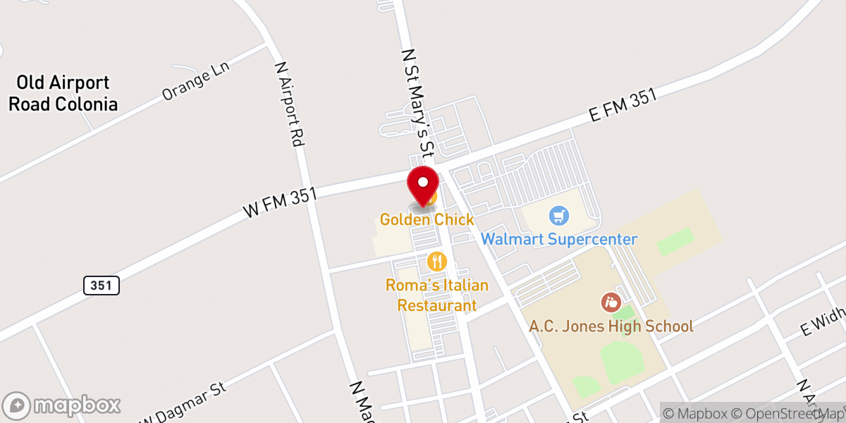 Map showing location of McDonald's
