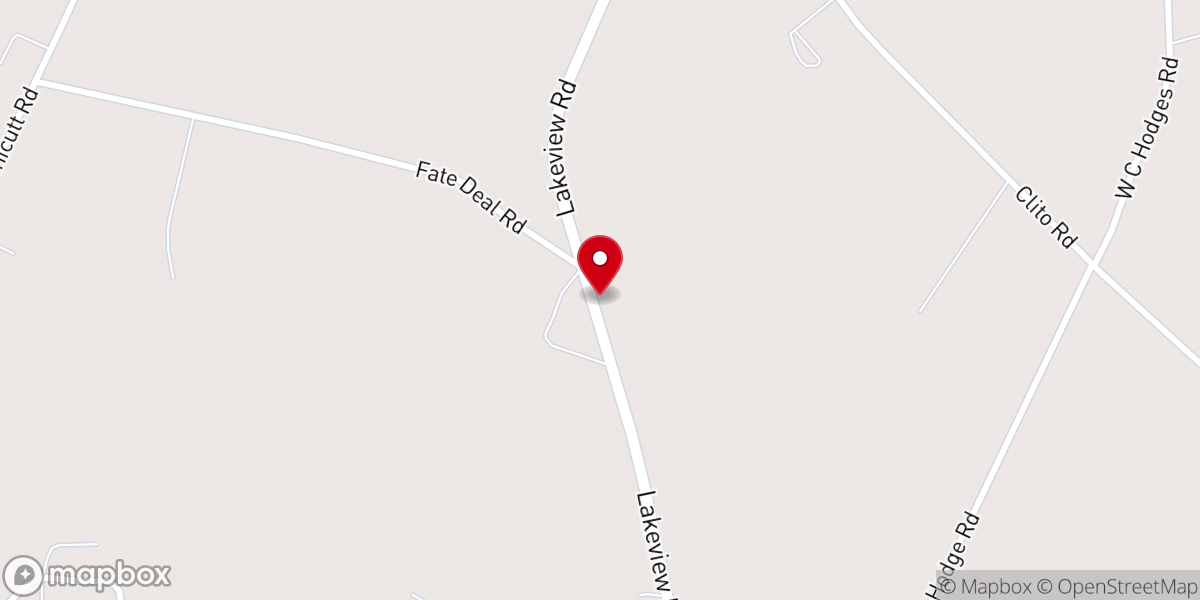 Map showing location of Lakeview Church