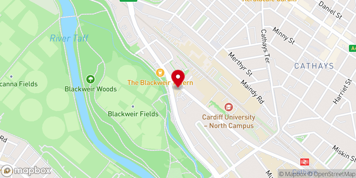 Map showing location of Newman Hall Catholic University Halls of Residence