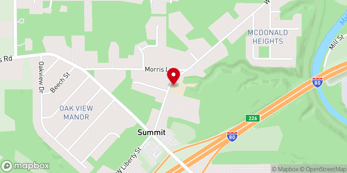 Map showing location of Center Point Church