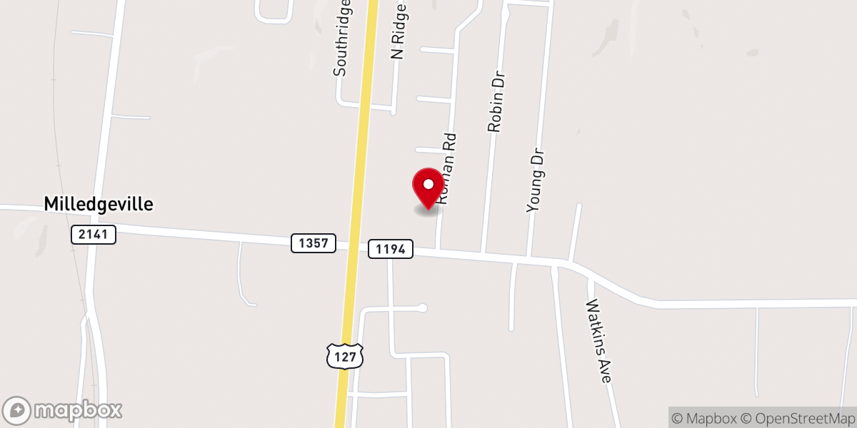 Map showing location of New Hope Baptist Church