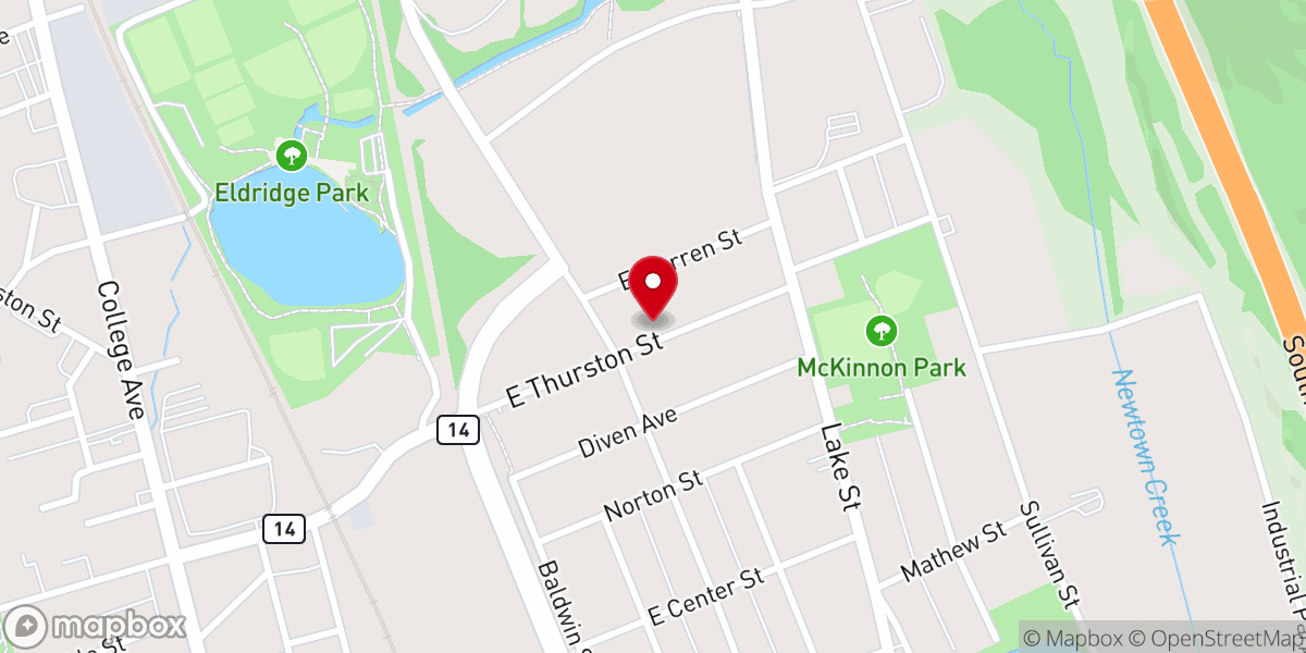 Map showing location of Southern Tier Church of Christ