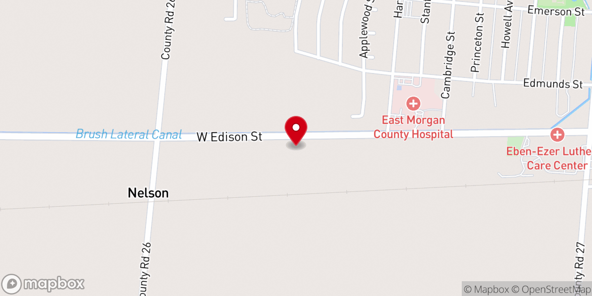 Map showing location of Brush Church of the Nazarene