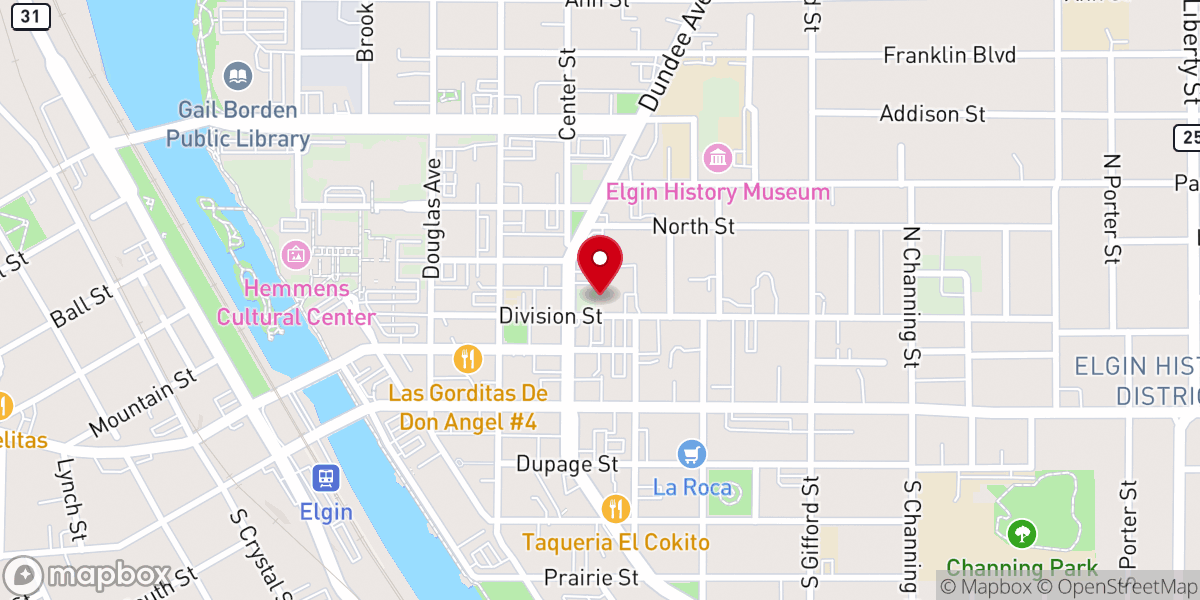 Map showing location of St. Joseph Catholic Church