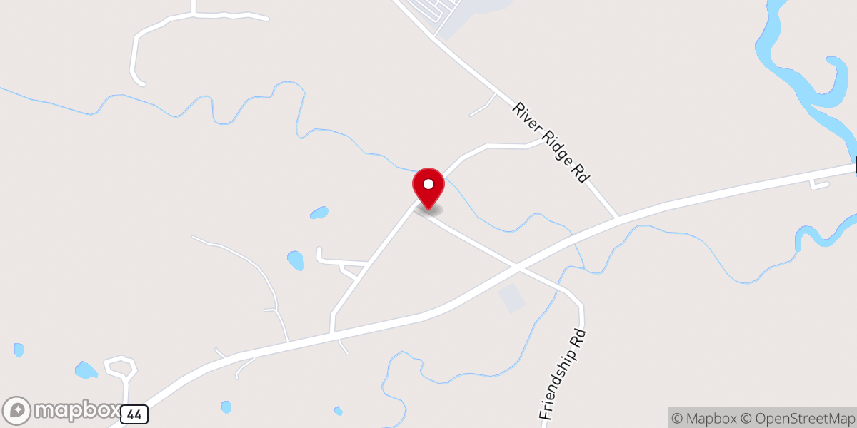 Map showing location of Friendship Baptist Church