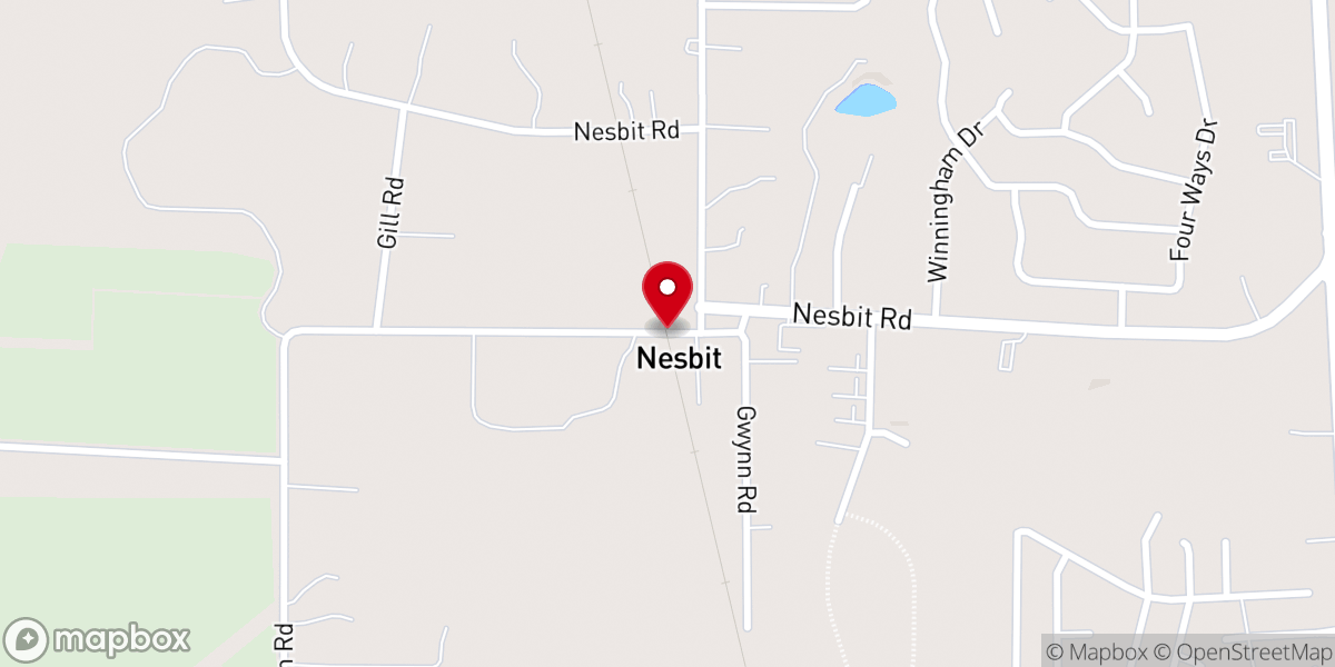 Map showing location of Nesbit