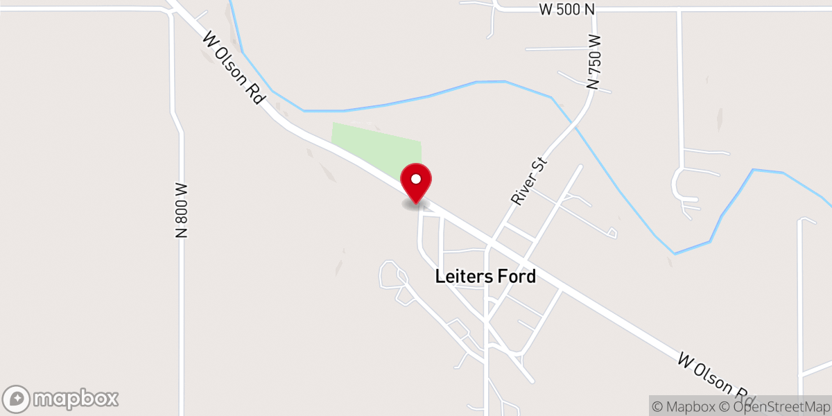 Map showing location of Leiters Ford United Methodist Church