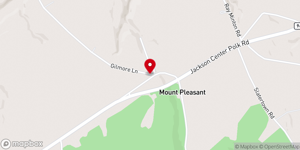 Map showing location of Mount Pleasant Church