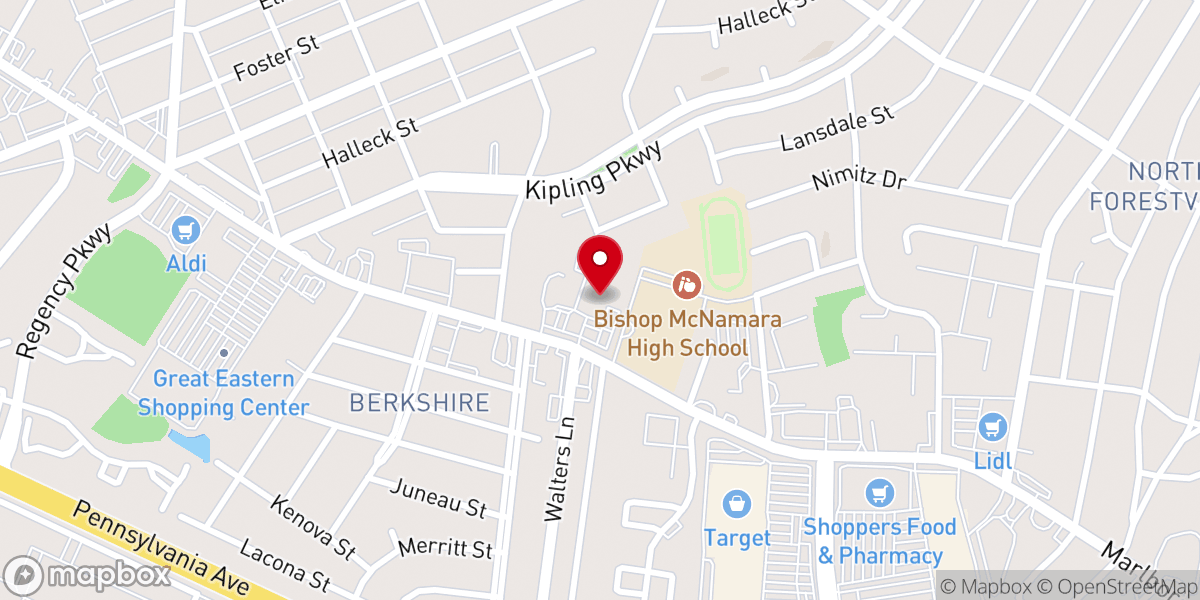 Map showing location of Mount Calvary Catholic School