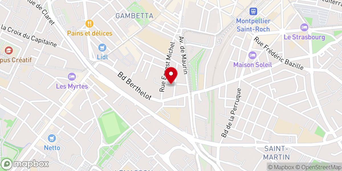 Map showing location of Chabad Lubavitch Montpellier